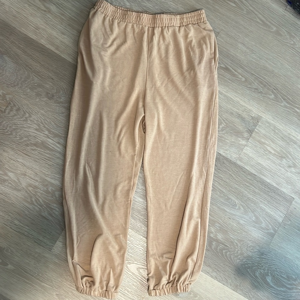 Tan, light weight joggers